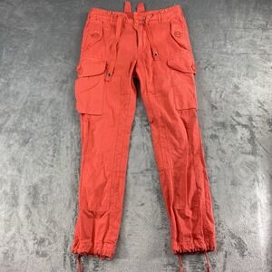 Ralph Lauren RLX Pant Men 31x30 Orange Paratrooper Cargo Ripstop Drawstring Rave